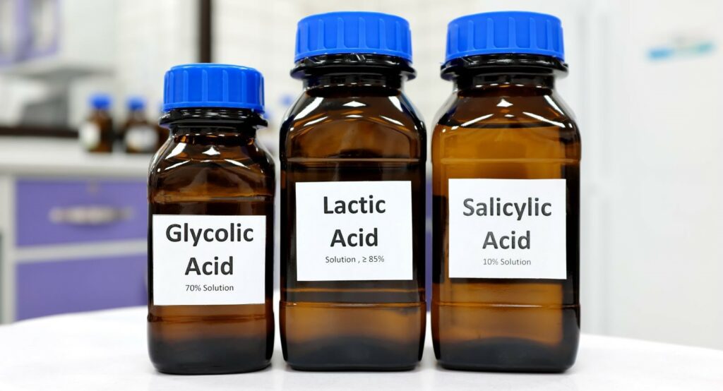 glycolic acid - Lactic acid - Salicylic acid